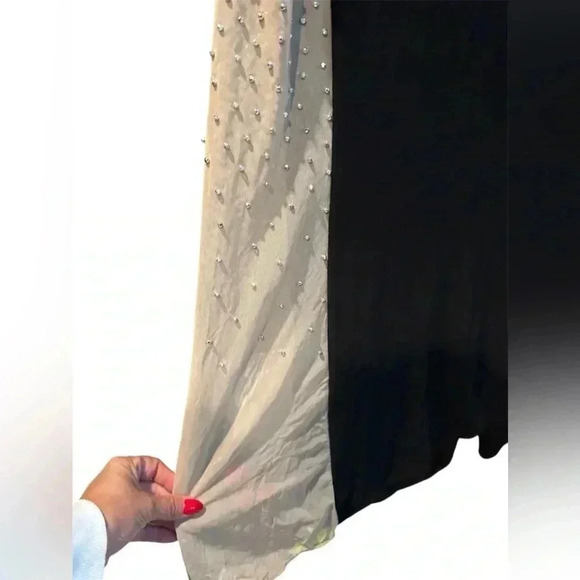 Xscape Madison long jersey knit caviar beaded sides dress - Picture 5 of 8